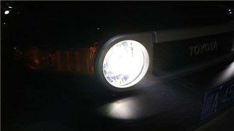 FJ車燈改裝LED雙光透鏡大燈效果展示